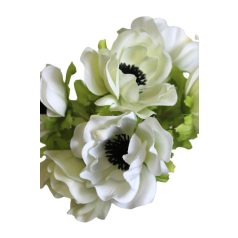 Fehér mű szellőrózsa csokor - 27 cm