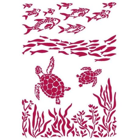 Stamperia stencil - 21x29,7 cm - Halak-teknősök - KSG-460