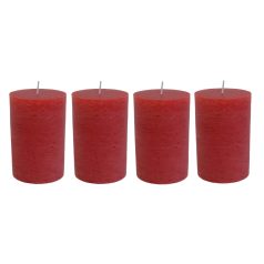 Adventi gyertyák - Piros - 8x5,7 cm - 4 db-os szett