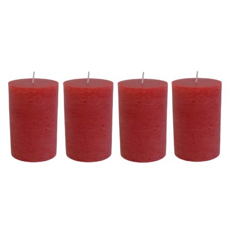 Adventi gyertyák - Piros - 8x5,7 cm - 4 db-os szett