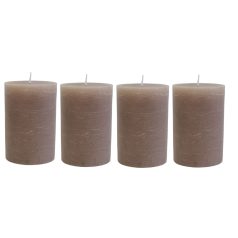   Adventi gyertyák - Halványbarna - 8x5,7 cm - 4 db-os szett 