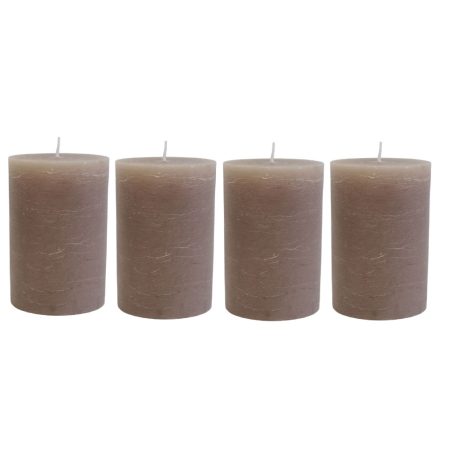 Adventi gyertyák - Halványbarna - 8x5,7 cm - 4 db-os szett 