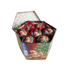   Piros-zöld karácsonyi gömbök - Hintaló - 7 cm - 14 db/csomag 