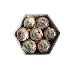 Karácsonyi gömbök rénszarvassal - 7 cm - 14 db/doboz