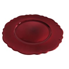 Piros dekor tálca Virág - 33 cm  
