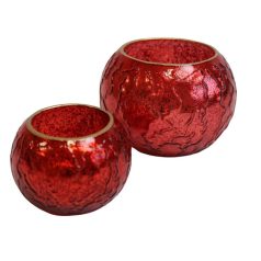 Piros gyertyatartó tealámpához - 9 cm, 12 cm