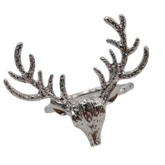 Ezüst karácsonyi szalvétagyűrű - Szarvas - 4 cm