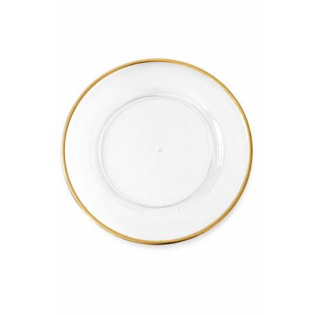 Dekor fehér tálca arany peremmel - 33 cm 