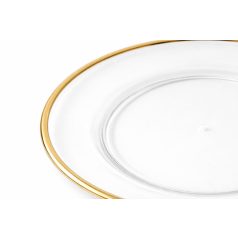 Dekor fehér tálca arany peremmel - 33 cm 