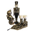 Luxus arany-fekete Diótörő dekorfigura - 105 cm