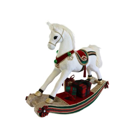 Karácsonyi hintaló fehér - 58x68x21 cm 