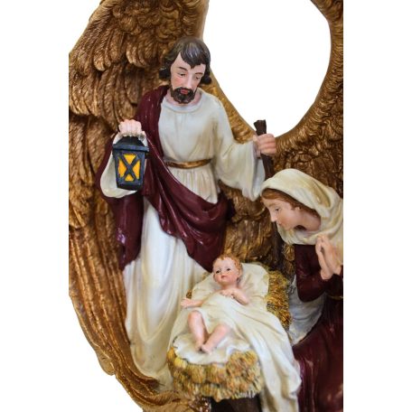Szent család angyalszárnyakban - 30 cm  