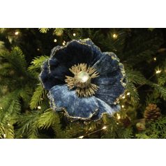 Bársony magnólia csipeszen - Kék - 14 cm  