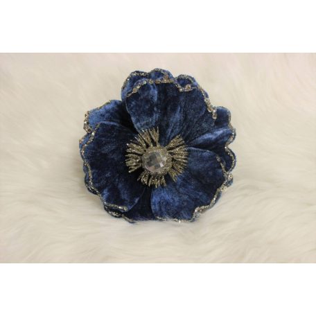 Bársony magnólia csipeszen - Kék - 14 cm  