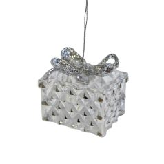 Ezüst karácsonyfadísz - Ajándék - 6 cm