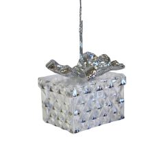 Ezüst karácsonyfadísz - Ajándék - 6 cm