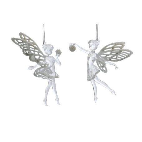 Fehér karácsonyfadísz - Tündérek - 2 db-os szett