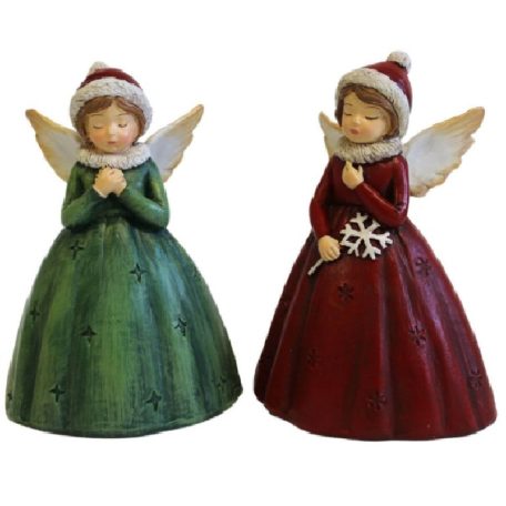 Karácsonyi angyal - Piros -  11 cm  