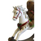 Karácsonyi mackó hintalovon - 25 cm 