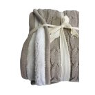 Halványbarna kötött szigetelt takaró - 170x130 cm