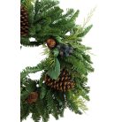 Zöld tűlevelű koszorú tobozokkal - 60 cm