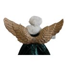 Karácsonyi angyal zöld ruhás - 40 cm  