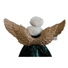 Karácsonyi angyal zöld ruhás - 40 cm  
