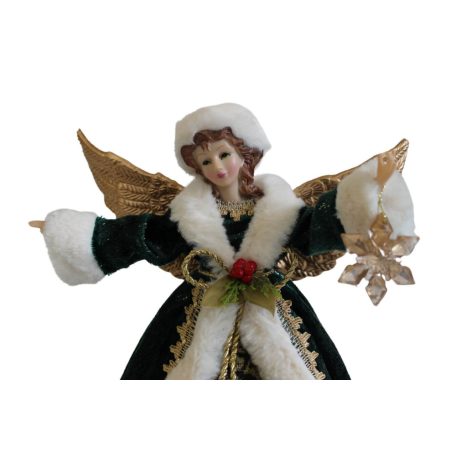 Karácsonyi angyal zöld ruhás - 40 cm  