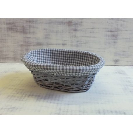 Fonott kockás tál szürke - 27x20x9 cm