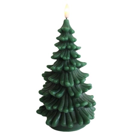 Zöld fenyő LED gyertya - 18 cm
