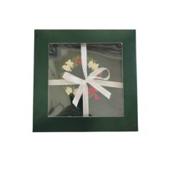   Zöld pamut szalvéták Karácsonyi koszorú - 4 db-os szettt   