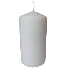 Fehér jeges gyertya - 14 cm