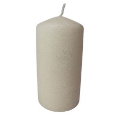 Krémszínű jeges gyertya - 14 cm