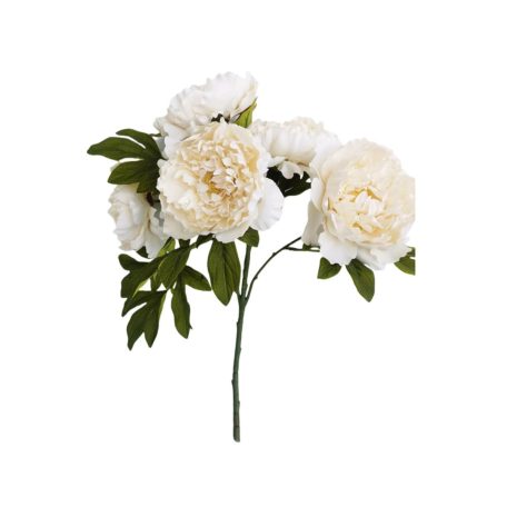 Fehér mű bazsarózsa csokor - 50 cm