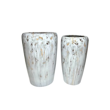 Arany-fehér kerámia virágcserép - 55 cm, 58 cm