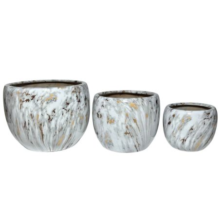 Arany-fehér kerámia virágcserép - 19 cm, 24 cm, 29 cm, 30 cm, 33 cm