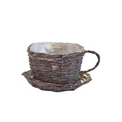 Rattan csésze alakú virágcserép - 17 cm