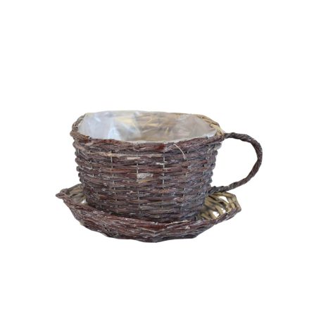 Rattan csésze alakú virágcserép - 17 cm