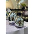 Ezüst porcelán tojás - 10 cm, 16 cm