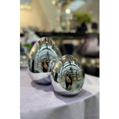 Ezüst porcelán tojás - 10 cm, 16 cm