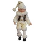 Téli karácsonyi manó - Bézs-fehér - 40 cm  