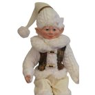 Téli karácsonyi manó - Bézs-fehér - 40 cm  