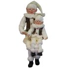 Téli karácsonyi manó - Bézs-fehér - 40 cm  