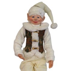 Téli karácsonyi manó - Bézs-fehér - 65 cm/77 cm 