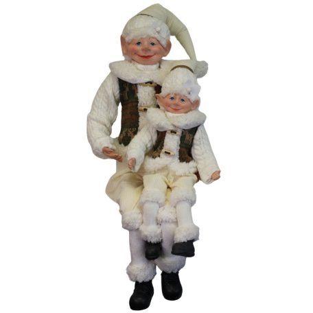 Téli karácsonyi manó - Bézs-fehér - 65 cm/77 cm 