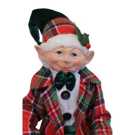 Zöld és piros karácsonyi manó - 40 cm - Várható érkezés: 2025.11.15.hó