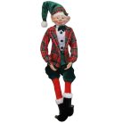 Zöld és piros karácsonyi manó - 65 cm/77 cm  