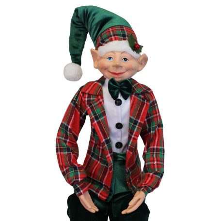 Zöld és piros karácsonyi manó - 65 cm/77 cm  