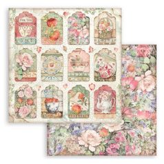   Stamperia scrapbook papír - Casa Granada címkék - 2 oldalas - 31,5x30,5 cm - SBB-847