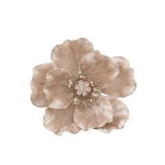 Krémszínű magnólia csipesszel - 15 cm